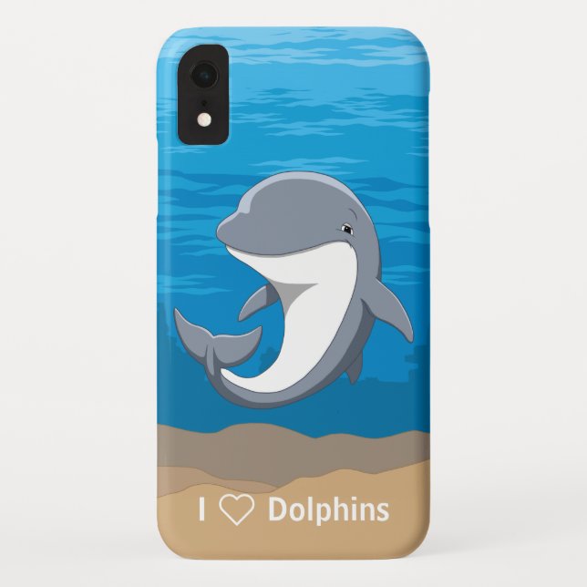 I Love Dolphins Cute Bottlenose Dolphin Case-Mate iPhone Case (Back)