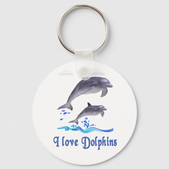 I love Dolphins Keychain (Front)