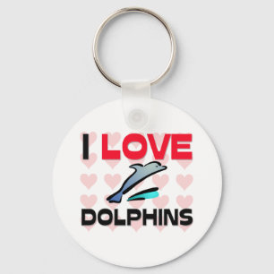 I Love Dolphins Keychain