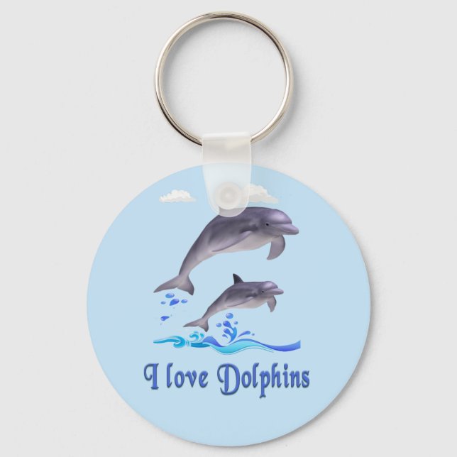 I love Dolphins Keychain (Front)