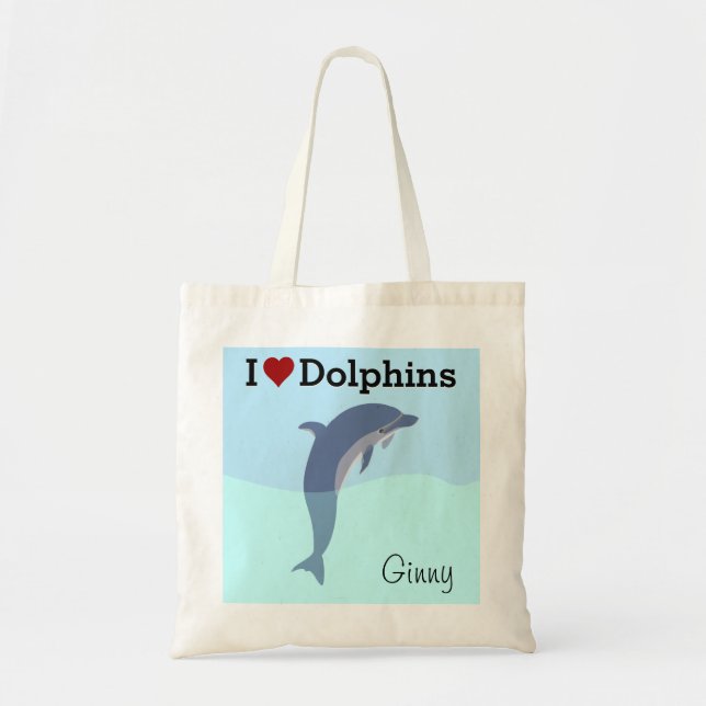 I Love Dolphins Sac fourre-tout (Devant)