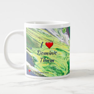 I Love Dominc Thiem Abstract Personalize Large Coffee Mug