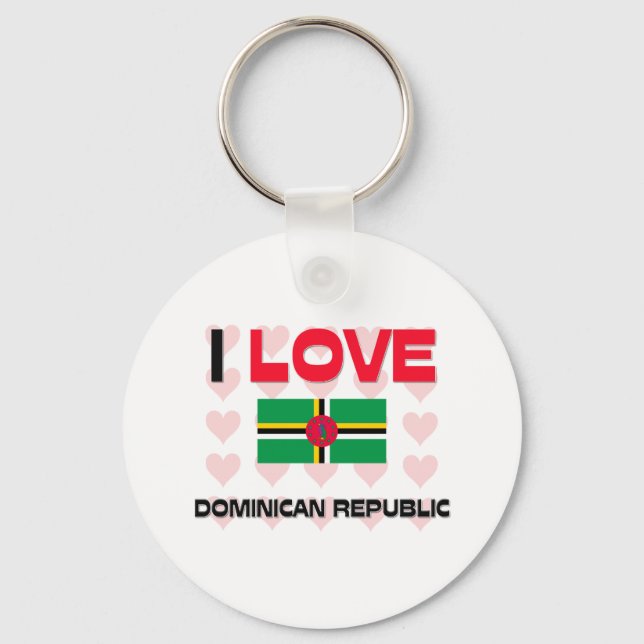 I Love Dominican Republic Keychain (Front)