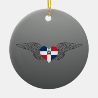 I Love Dominican Republic -wings Ceramic Ornament