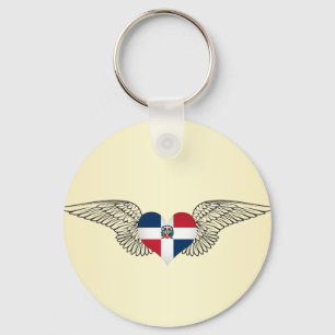 I Love Dominican Republic -wings Keychain