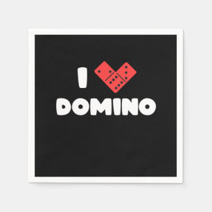 I Love Domino Game Player Tiles Puzzler Game Gift Napkin