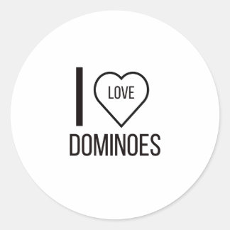 I LOVE DOMINOES CLASSIC ROUND STICKER
