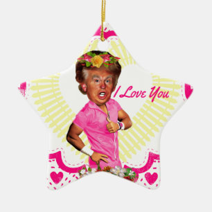 i love donald trump ceramic ornament