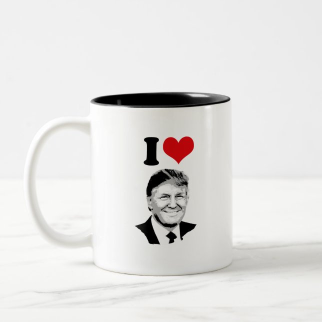 I Love Donald Trump Two-Tone Coffee Mug (Left)