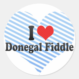 I Love Donegal Fiddle Classic Round Sticker