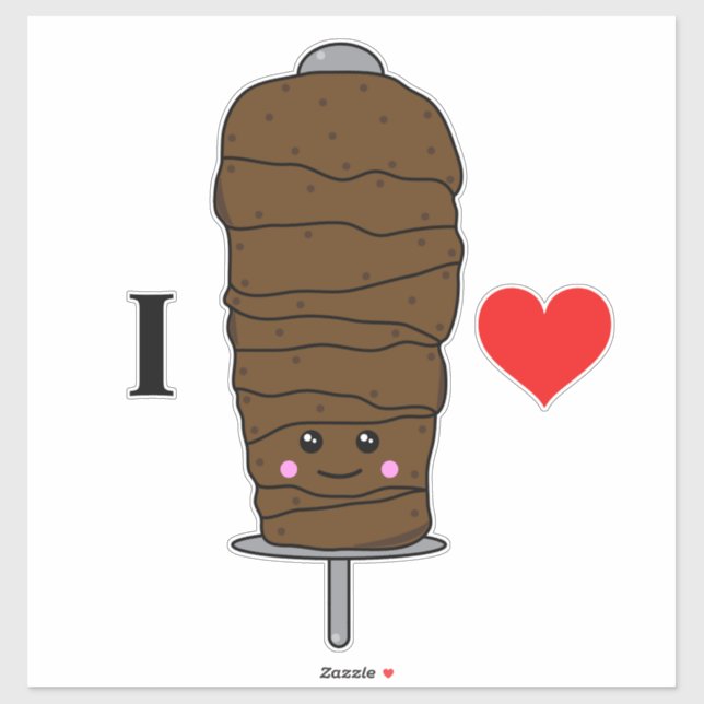 I Love Doner Kebab Cute Kawaii Food (Sheet)