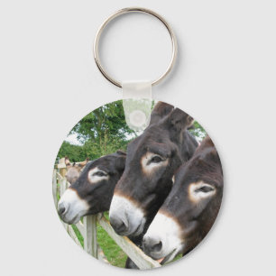 I Love Donkeys! Keychain