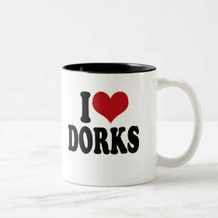 I Love dorks Two-Tone Coffee Mug