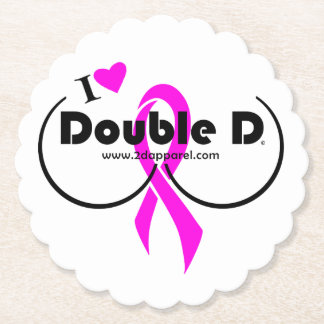 I LOVE Double D on White Coaster