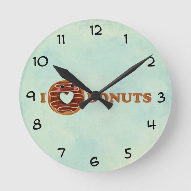 I love Doughnuts Round Clock (Front)