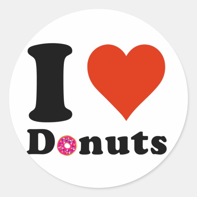 I love Doughnuts Sticker (Front)