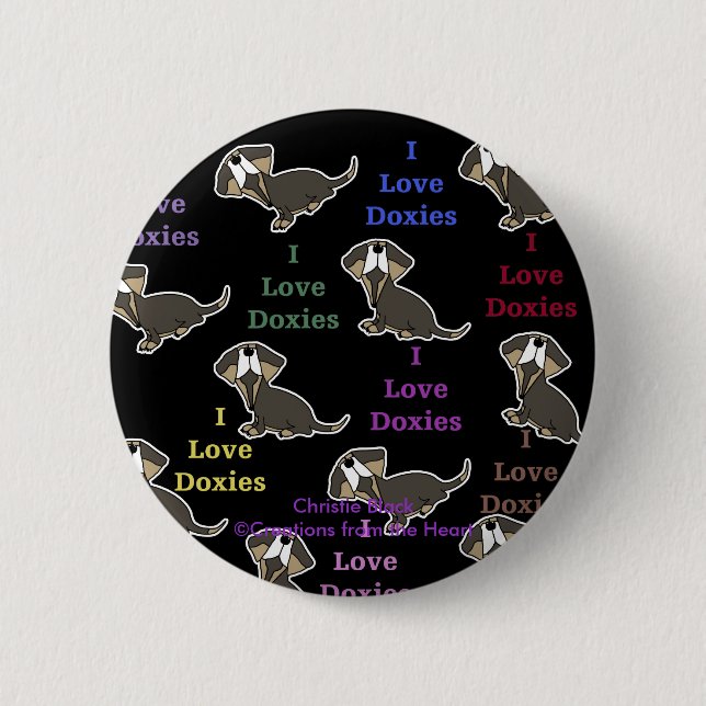 I Love Doxies collage 2 Inch Round Button (Front)