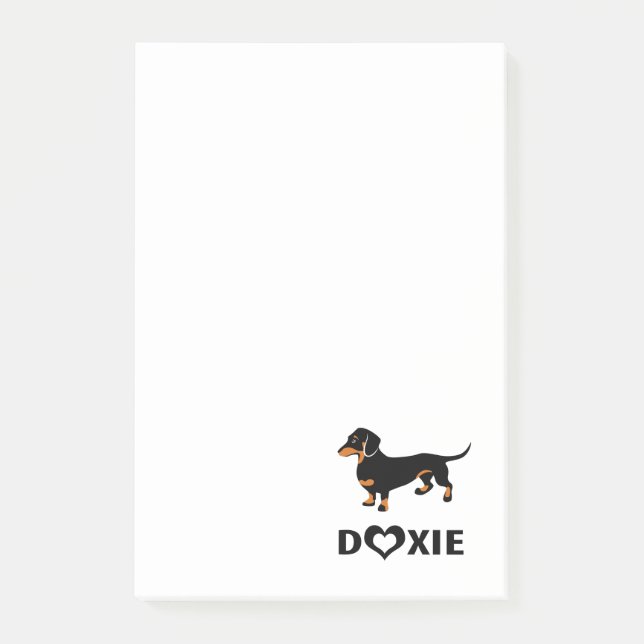 I Love Doxies - Cute Black and Tan Dachshund Post-it Notes (Front)