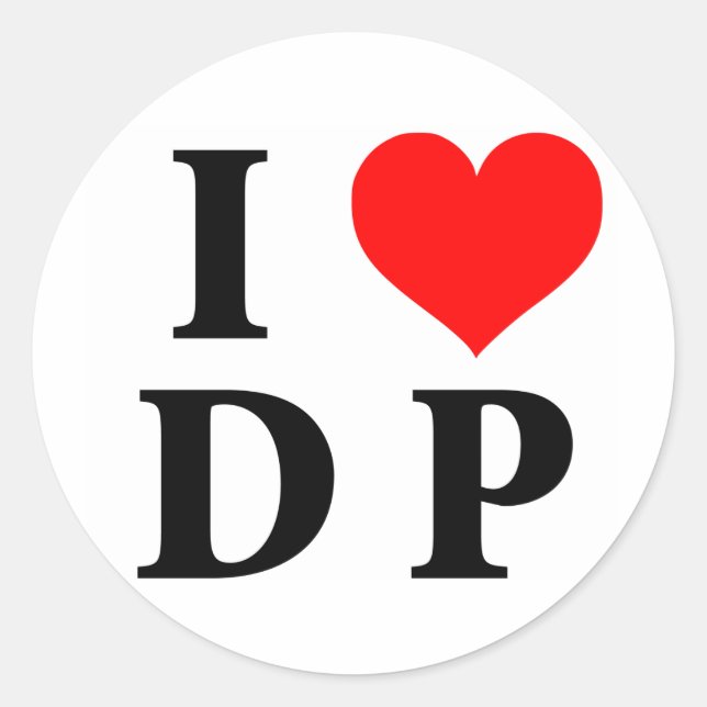 I Love DP Classic Round Sticker (Front)
