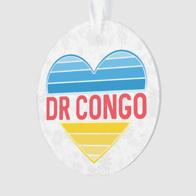 I Love DR Congo, Congo-Kinshasa Heart Ornament (Front)