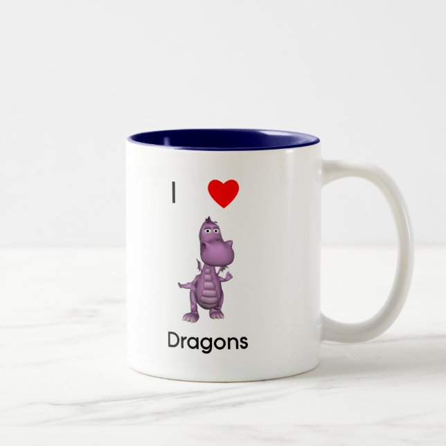 I love dragons Two-Tone coffee mug (Right)