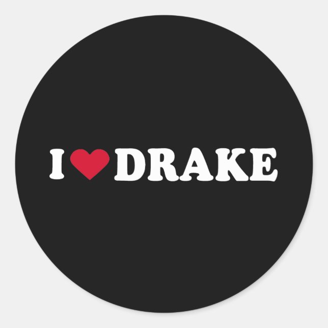 I LOVE DRAKE CLASSIC ROUND STICKER (Front)