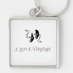 I Love Drama, Theatre Masks Performing Arts Keychain