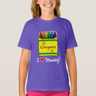 I Love Drawing with Crayons T-Shirt