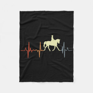 I Love Dressage Riding Horseback Rider Cardiogram Fleece Blanket
