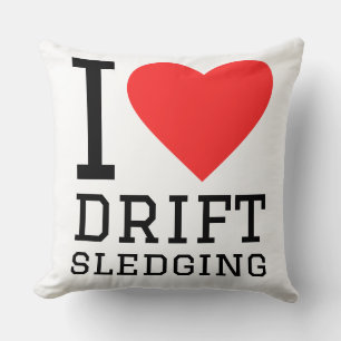 I love drift sledging throw pillow