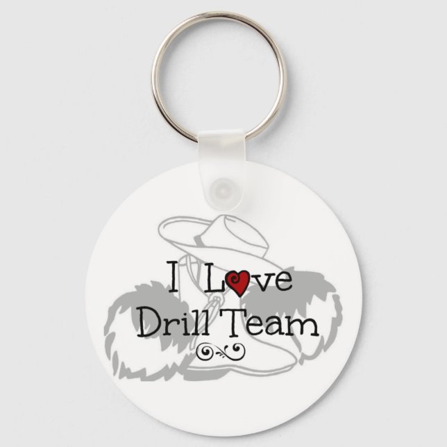 I Love Drill Team Keychain (Front)
