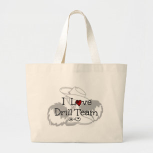I Love Drill Team Large Tote Bag