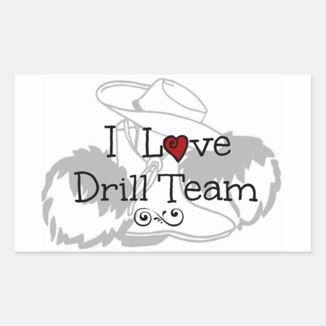 I Love Drill Team Sticker (Front)