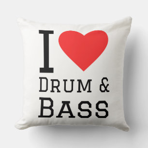 I love drum and bass throw pillow