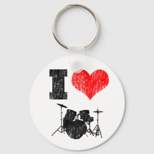 I Love Drums Keychain