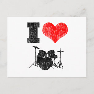 I Love Drums Postcard