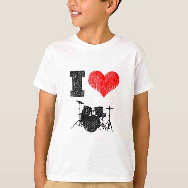 I Love Drums T-Shirt (Front)