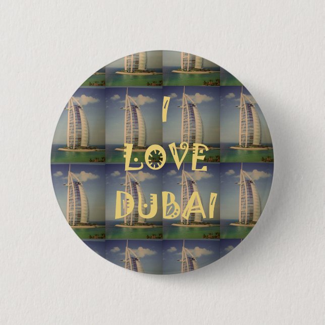 I Love Dubai 2 Inch Round Button (Front)