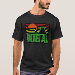 I Love Dubai Cool Retro Dubai Sunset Illustration  T-Shirt