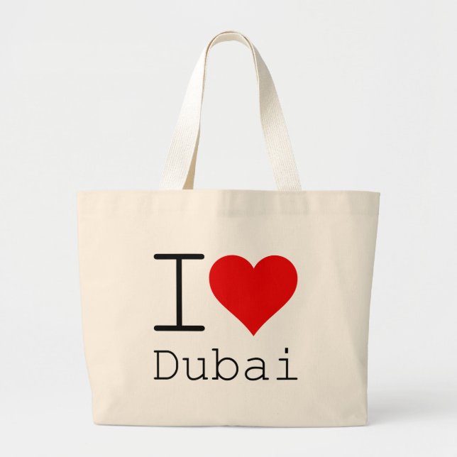 I Love Dubai HEART Large Tote Bag (Front)