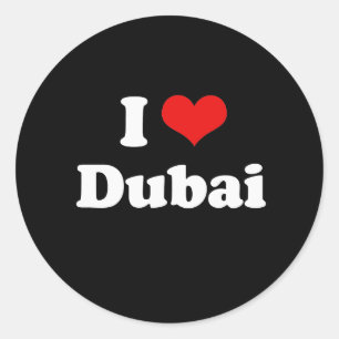 I Love Dubai Tshirt Classic Round Sticker