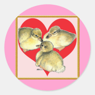 I Love Ducklings! Classic Round Sticker