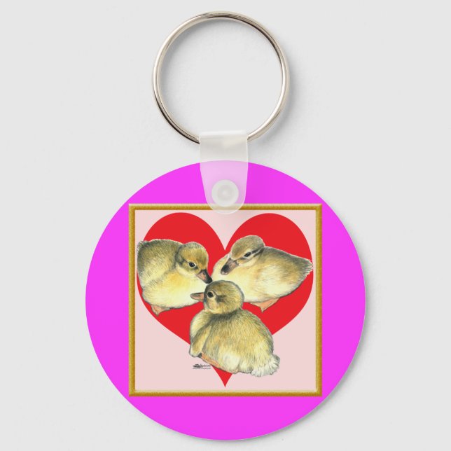 I Love Ducklings! Keychain (Front)