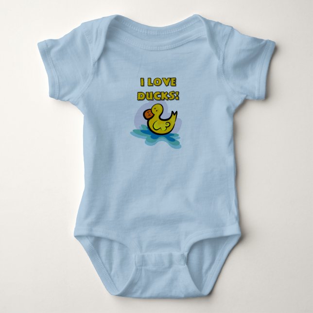 I Love Ducks Baby Bodysuit (Front)