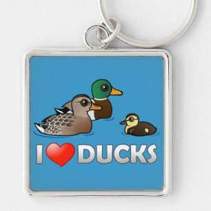 I Love Ducks Keychain