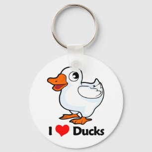 I Love Ducks Keychain
