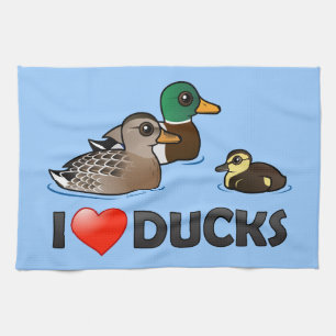 I Love Ducks Kitchen Towel