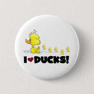 I Love Ducks Tshirts and Gifts 2 Inch Round Button