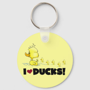 I Love Ducks Tshirts and Gifts Keychain