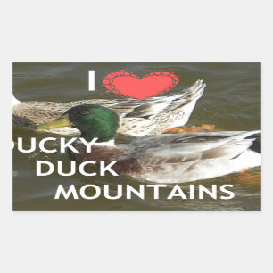 I Love Ducky Duck Mountains Design Sticker